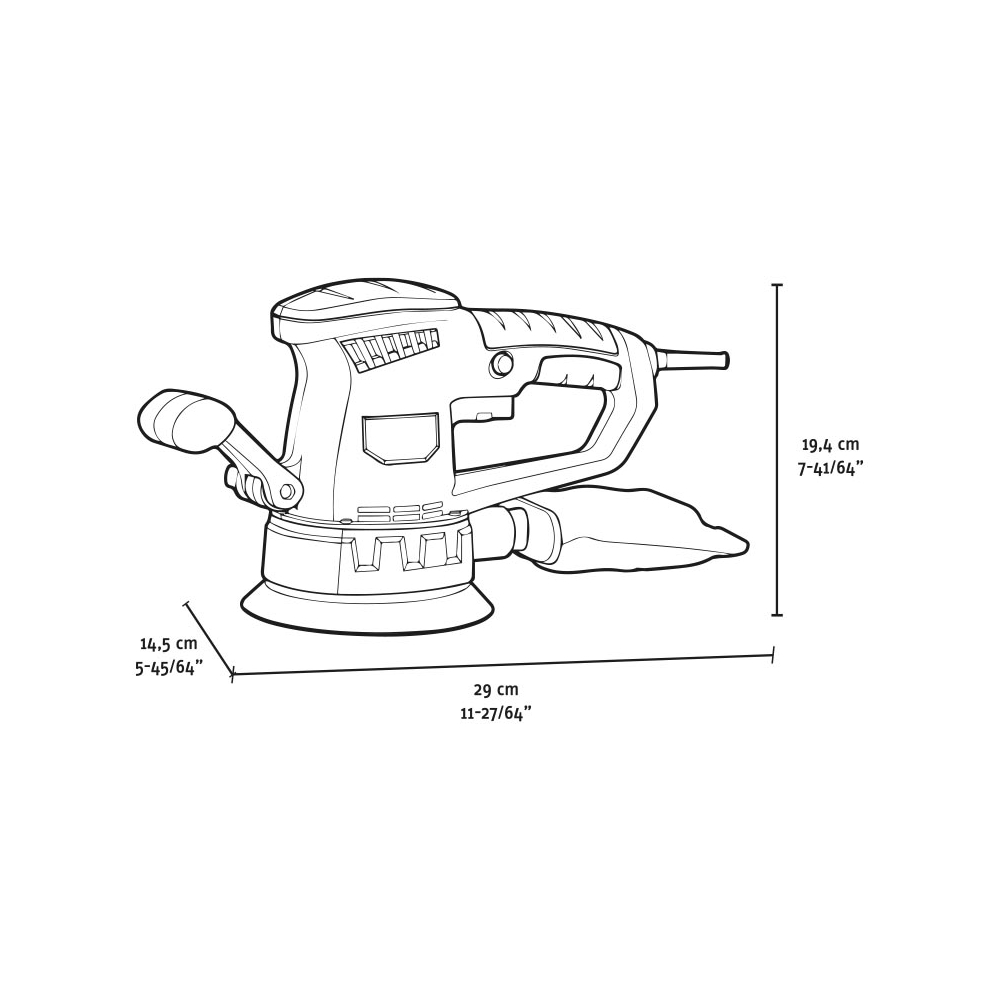 Levigatrice rotorbitale 150mm 450W FERVI 150 mm 450 W 4000 min-1 / 13000 min-1 8000-26000 min-1 -2