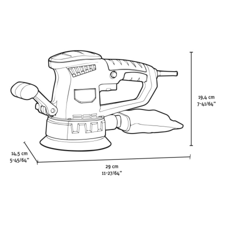 Levigatrice rotorbitale 150mm 450W FERVI 150 mm 450 W 4000 min-1 / 13000 min-1 8000-26000 min-1 -2