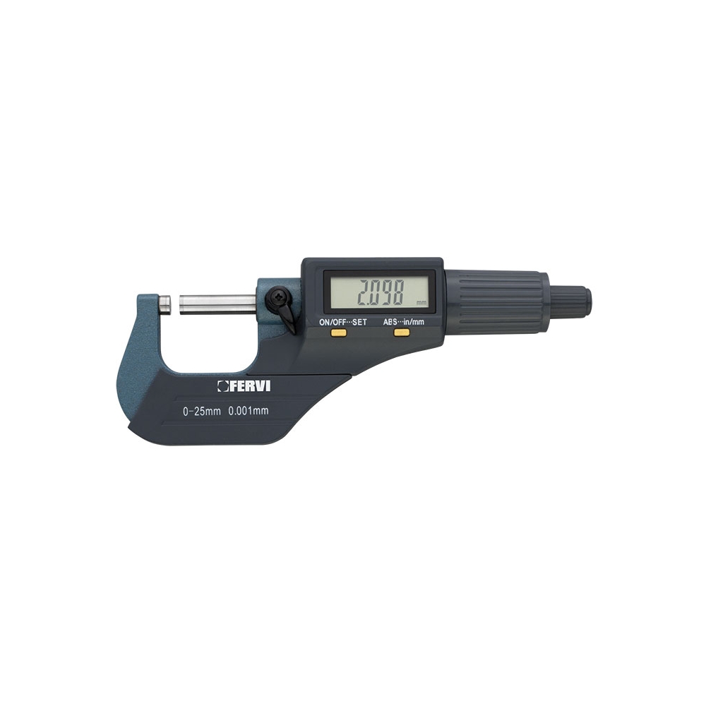 Micrometro digitale elettronico FERVI M021/00/25 0 ÷ 25 mm - 0 ÷ 1”