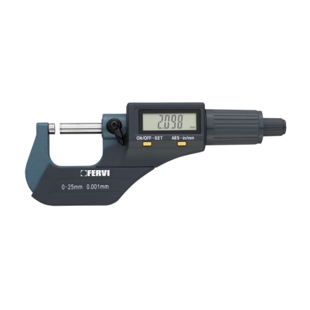 Micrometro digitale elettronico FERVI M021/00/25 0 ÷ 25 mm - 0 ÷ 1”