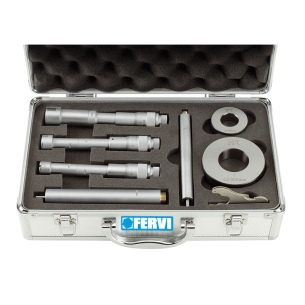 Assortimento micrometri a tre punte per interni, per fori ciechi FERVI M019/06/12 6 ÷ 12 mm