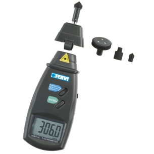 Contagiri digitale ottico e a contatto FERVI C070 2,5 ÷ 9999,9 rpm 0,05 ÷ 999,9 rpm 0,1 ÷ 999,99 m/min