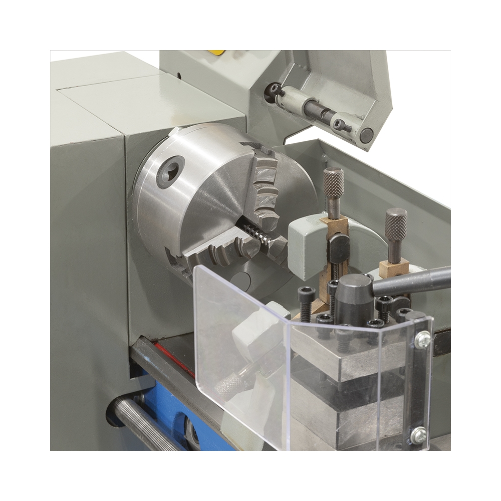Tornio parallelo FERVI 0506 con diametro banco 210 mm, diametro max sul carro 140 mm e distanza punte 400 mm -3