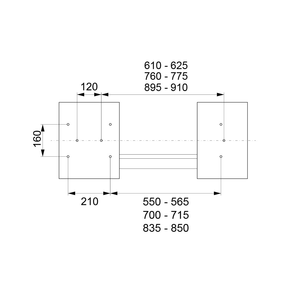 Banco per tornio universale FERVI 0657/B da dimensioni 90 ÷ 91,5 | 105 ÷ 106,5 | 118,5 ÷ 119,5 x 433 x 720h mm -2