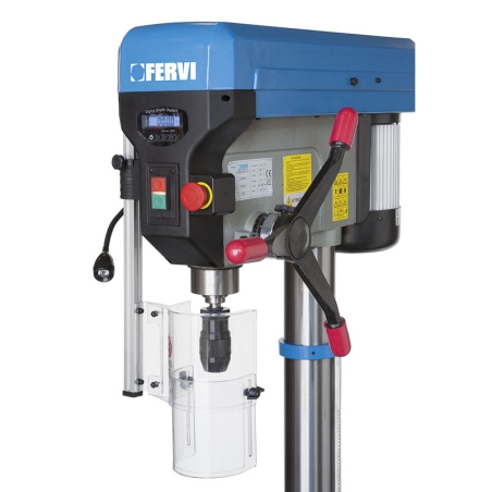 Trapano a colonna con trasmissione a cinghia FERVI 0252/400V con foratura Ø 32 mm, foratura Ø 28 mm e foratura Ø 20 mm -4