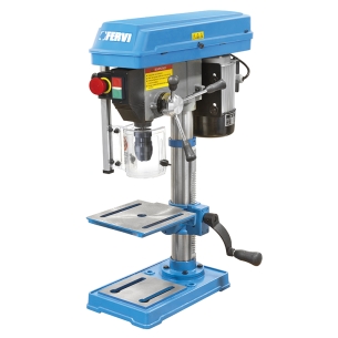 Trapano da banco con trasmissione a cinghia FERVI 0011 con foratura Ø 13 mm, foratura Ø 10 mm e velocità (5) 620 ÷ 2620 rpm -1