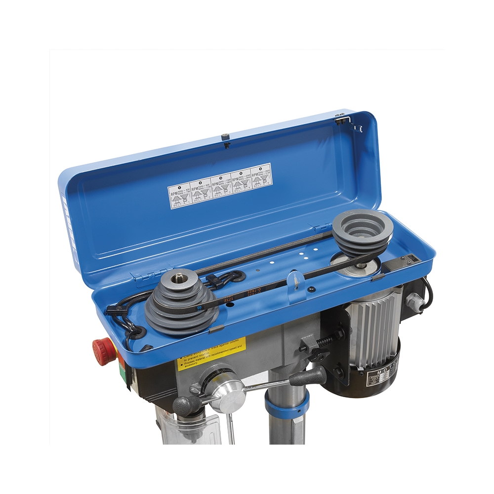 Trapano da banco con trasmissione a cinghia FERVI 0011 con foratura Ø 13 mm, foratura Ø 10 mm e velocità (5) 620 ÷ 2620 rpm -3