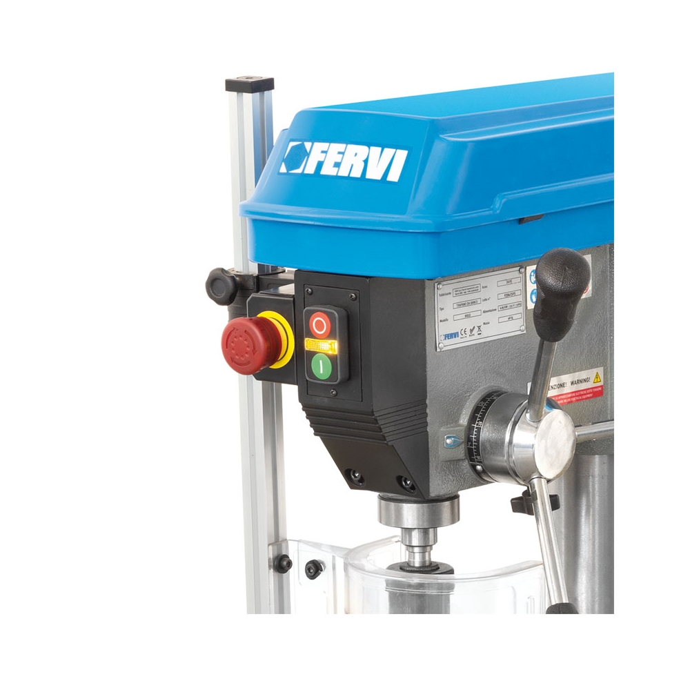 Trapano da banco con trasmissione a cinghia FERVI 0012 con foratura Ø 20 mm, foratura Ø 16 mm e foratura Ø 12 mm -2