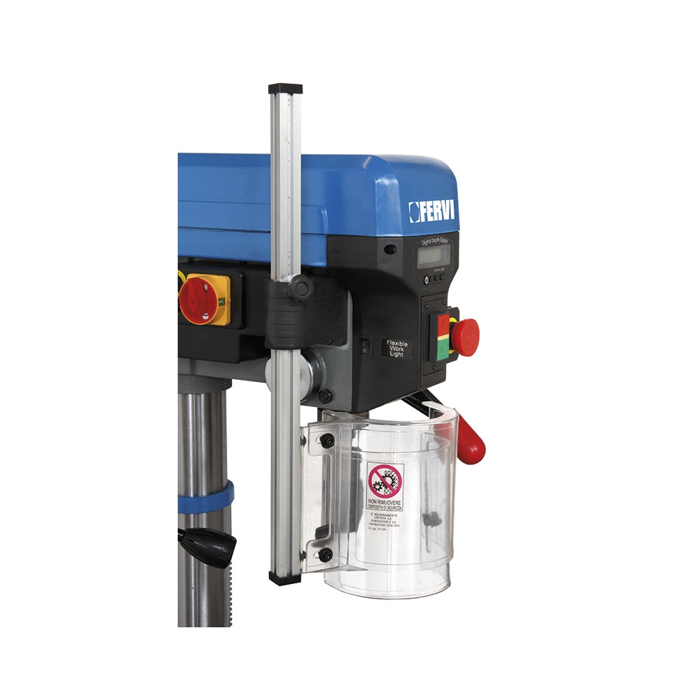 Trapano da banco con trasmissione a cinghia FERVI 0260 con foratura Ø 20 mm, foratura Ø 16 mm e foratura Ø 12 mm -4