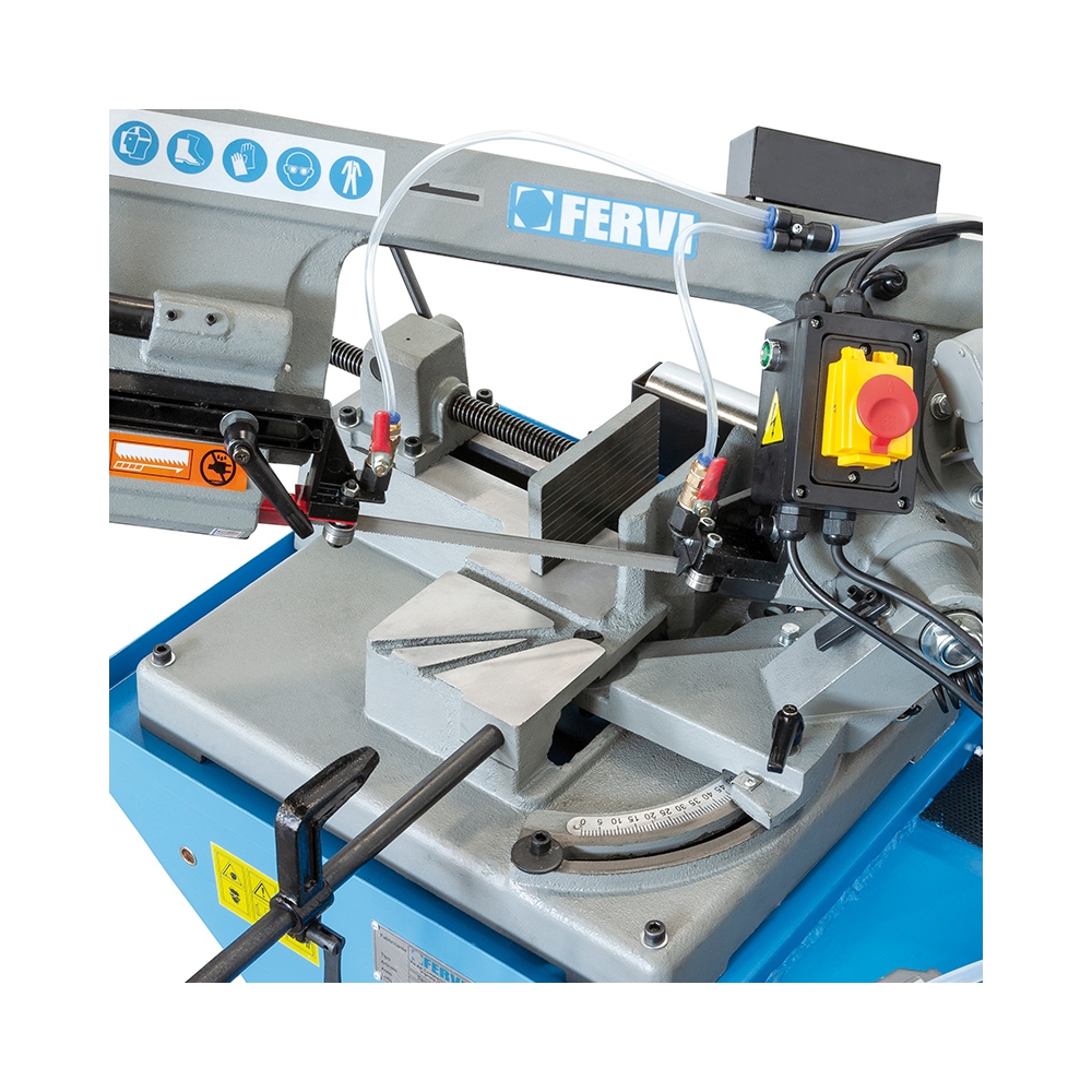 Segatrice a nastro con discesa manuale FERVI 0255 con lama 1735 x 13 x 0,65 mm, motore 230 V 50 Hz 0,55 kW e velocità 34 m/min -