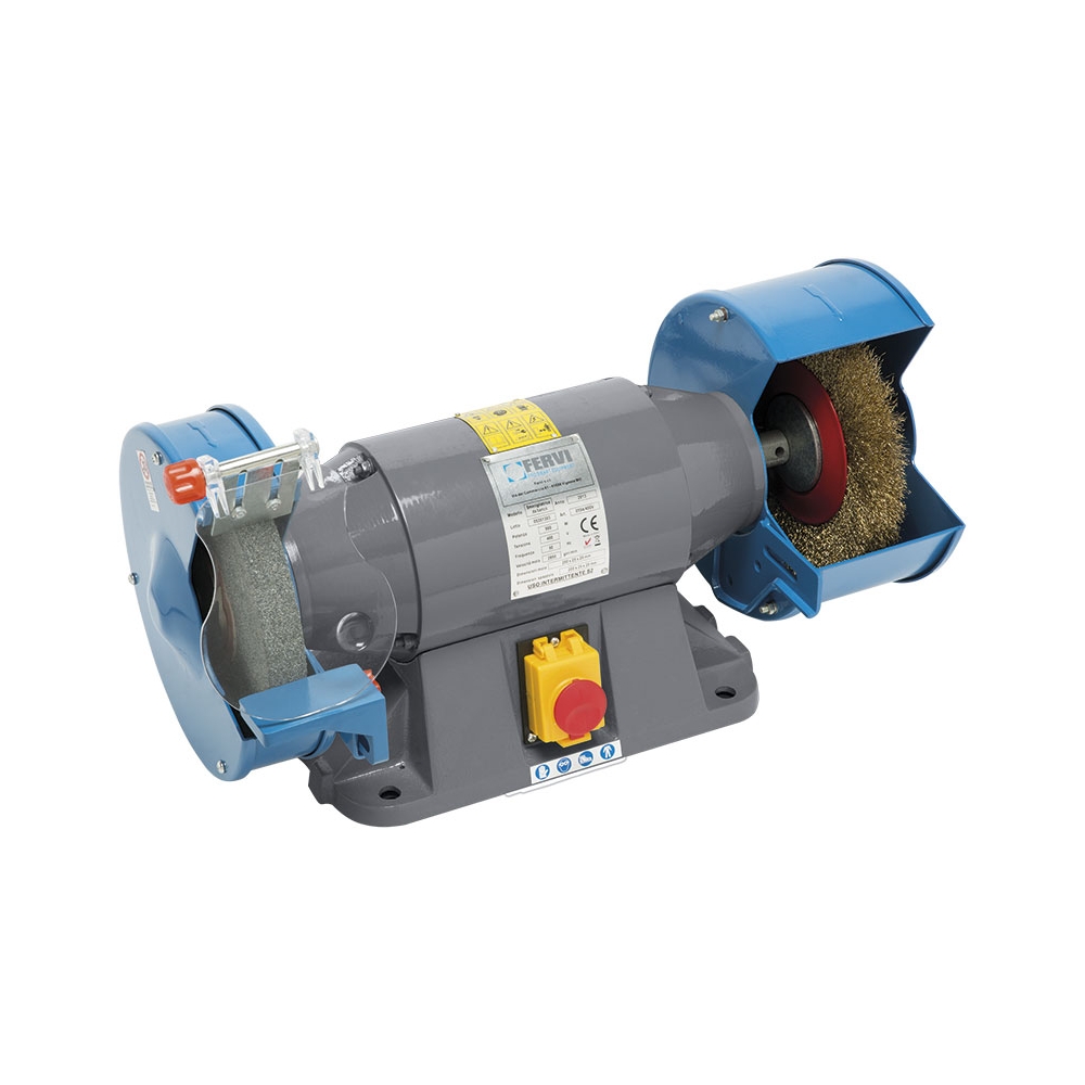 Smerigliatrice combinata professionale FERVI 0554 con motore 230 V 50 Hz 0,9 kW e spazzola 2950 rpm - Ø 200 x 25 x 20 mm -2