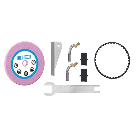 Affilacatene per motosega FERVI 0502 con motore 230 V 50 Hz 250 W, mola rosa Ø 100 x 4,5 x 10 mm e affilatura ±35° -2