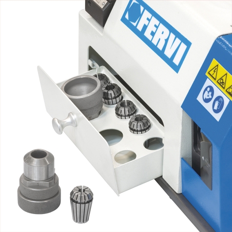 Affilatrice per frese FERVI A004/14 con capacità di affilatura 4 ÷ 14 mm, motore 230 V 50 Hz 200 W e velocità 4400 rpm -3