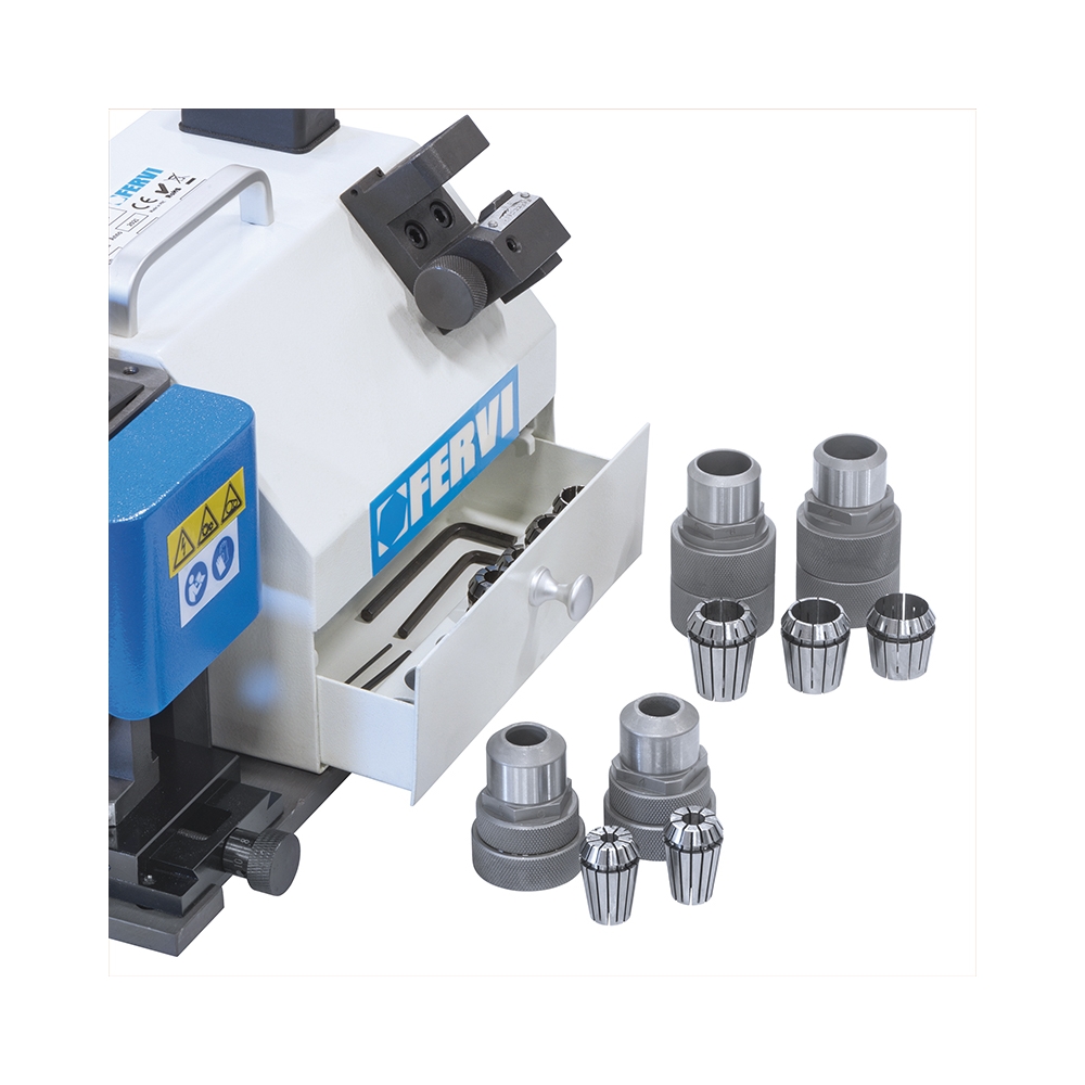 Affilatrice per frese FERVI A004/20 con capacità di affilatura 4 ÷ 20 mm, motore 230 V 50 Hz 200 W e velocità 4400 rpm -2