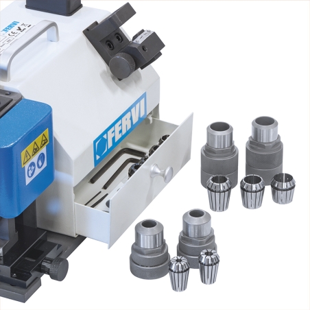 Affilatrice per frese FERVI A004/20 con capacità di affilatura 4 ÷ 20 mm, motore 230 V 50 Hz 200 W e velocità 4400 rpm -2