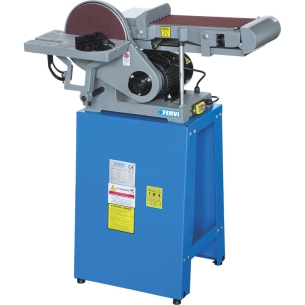 Levigatrice a nastro inclinabile con banco FERVI 0662 con dimensioni nastro 1219 x 152 mm e diametro disco Ø 230 mm -1