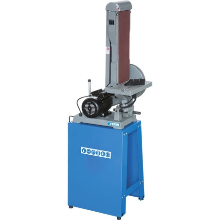 Levigatrice a nastro inclinabile con banco FERVI 0662 con dimensioni nastro 1219 x 152 mm e diametro disco Ø 230 mm -2