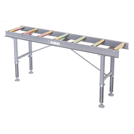 Rulliera regolabile in altezza FERVI R001/07 con portata max 400 kg, altezza 590 / 1050 mm e dimensioni 2000 x 450 mm -2