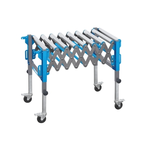 Rulliera a pantografo FERVI R003/09 con portata 130 kg, altezza 610 ÷ 950 mm e dimensioni rulli Ø 50 x 485 mm -1