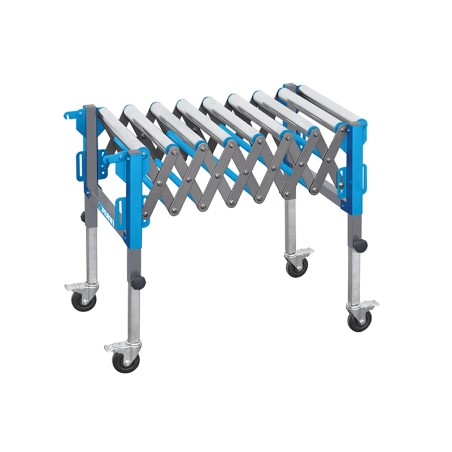 Rulliera a pantografo FERVI R003/09 con portata 130 kg, altezza 610 ÷ 950 mm e dimensioni rulli Ø 50 x 485 mm -1