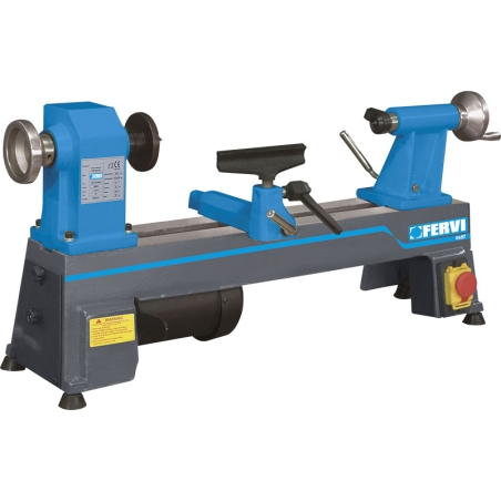 Tornio da legno FERVI 0497/250 con diametro massimo tornitura 250 mm, distanza punte 457 mm e altezza punte 125 mm -1