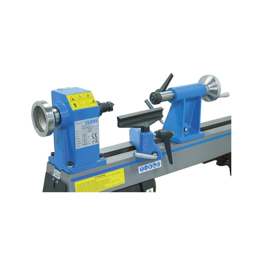 Tornio da legno FERVI 0497/250 con diametro massimo tornitura 250 mm, distanza punte 457 mm e altezza punte 125 mm -2