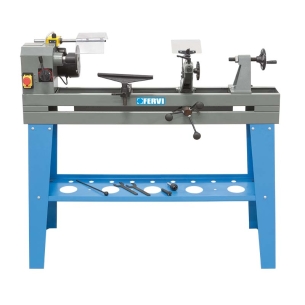 Tornio da legno con copia FERVI 0648 con diametro massimo tornitura 350 mm, distanza punte 1000 mm e altezza punte 175 mm -1