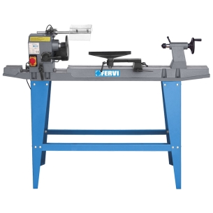 Tornio da legno FERVI 0751 con diametro massimo tornitura 310 mm, distanza punte 900 mm e altezza punte 155 mm -1