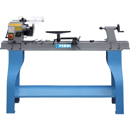 Tornio da legno FERVI 0758 con diametro massimo tornitura 370 mm, distanza punte 1100 mm e altezza punte 185 mm -1