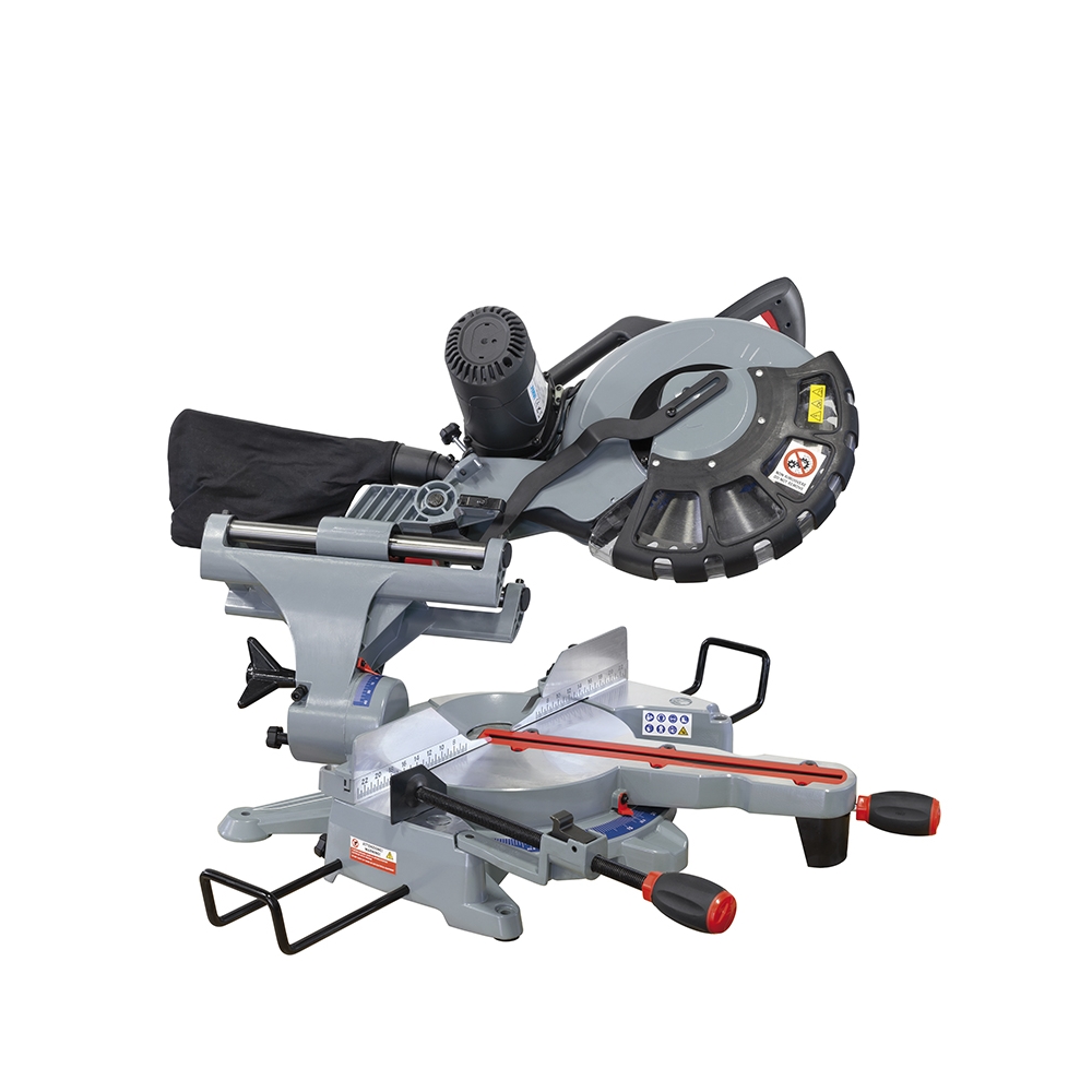 Troncatrice radiale per legno FERVI 0871 con motore 230 V 50/60 Hz 2 kW, motore 4500 rpm e disco Ø 305 x 30 x 3,2 mm Z 40 -3