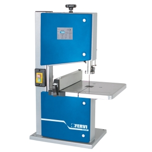 Sega a nastro per legno FERVI 0302/200 con capacità di taglio 200 x 80h mm, velocità 15 m/s e volano Ø 210 mm -1