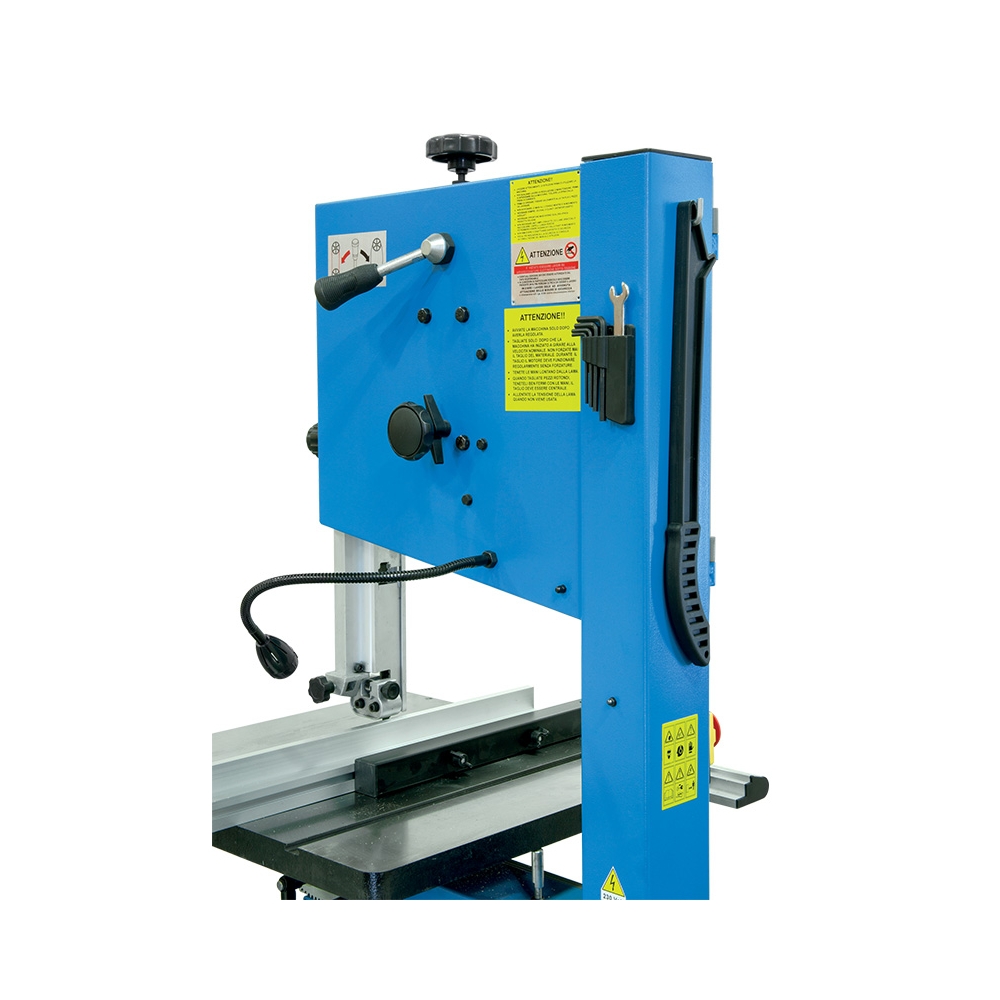 Sega a nastro per legno FERVI 0509/245 con capacità di taglio 245 x 100 mm, velocità 6,7 ÷ 13,3 m/s e volano Ø 254 mm -4