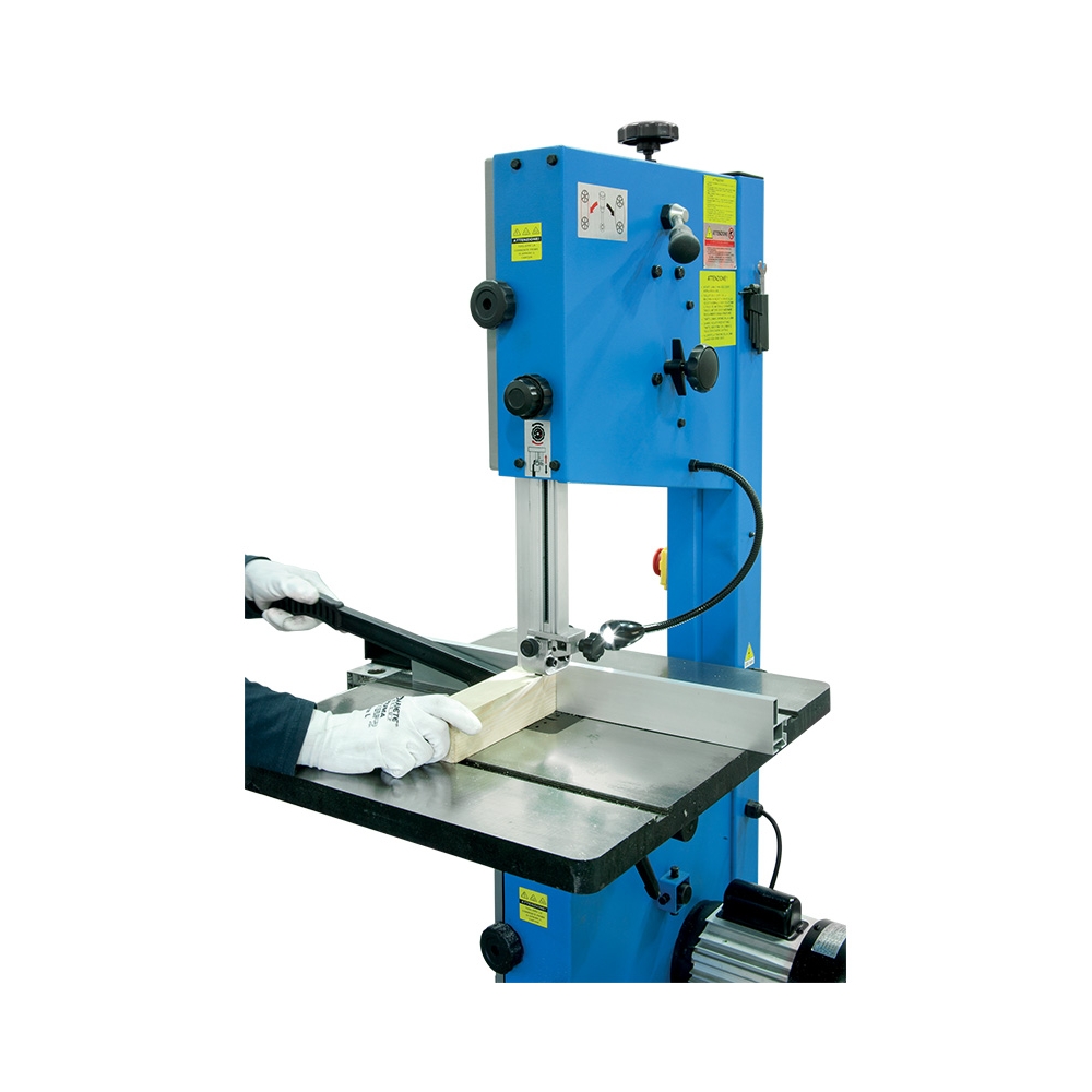 Sega a nastro per legno FERVI 0509/305 con capacità di taglio 305 x 165 mm, velocità 6 ÷ 12 m/s e volano Ø 314 mm -2