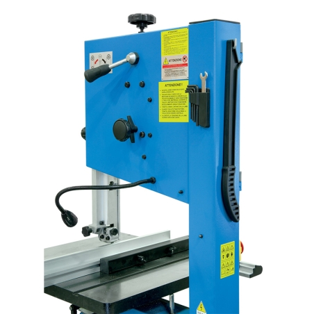 Sega a nastro per legno FERVI 0509/305 con capacità di taglio 305 x 165 mm, velocità 6 ÷ 12 m/s e volano Ø 314 mm -3