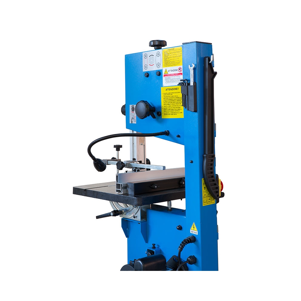 Sega a nastro per legno FERVI 0509/340 con capacità di taglio 340 x 225 mm, velocità 6 ÷ 12 m/s e volano Ø 347 mm -4