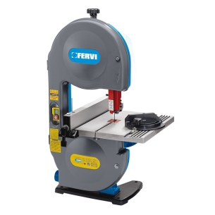 Sega a nastro per legno FERVI 0717A con capacità di taglio 190 x 80h mm, velocità 13,7 m/s e volano Ø 200 mm -1