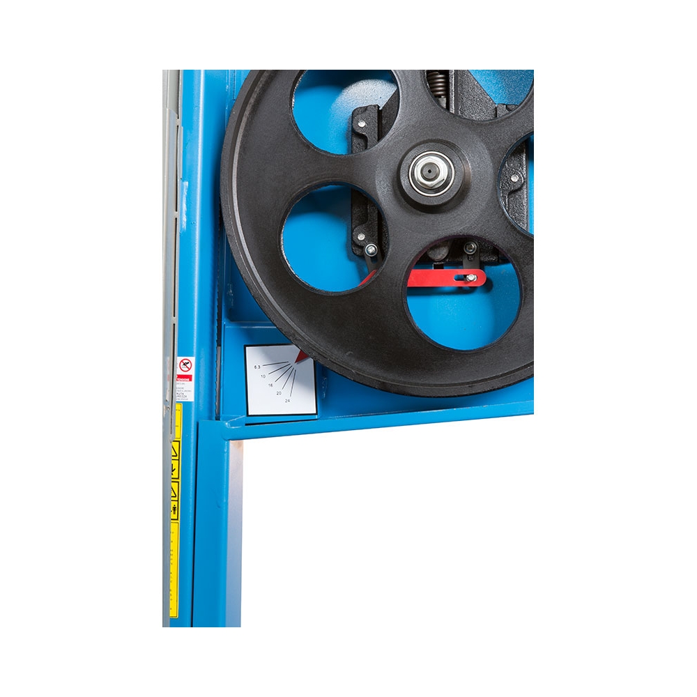 Sega a nastro per legno FERVI 0764 con capacità di taglio 350 x 200h mm, velocità 10 m/s e volano Ø 405 mm -4