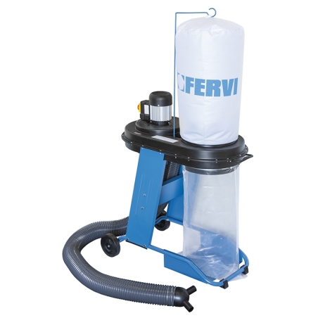 Aspiratore per trucioli carrellato FERVI 0507 con capacità filtrante 5 micron, motore 2840 rpm e portata d’aria 900 m³/h -1