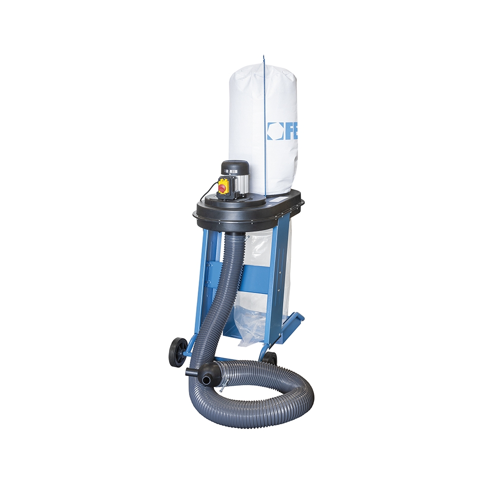 Aspiratore per trucioli carrellato FERVI 0507 con capacità filtrante 5 micron, motore 2840 rpm e portata d’aria 900 m³/h -2