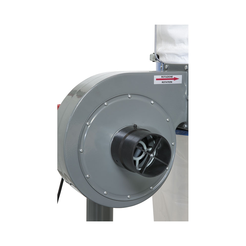 Aspiratore per trucioli carrellato FERVI 0756 con capacità filtrante 5 micron, motore 2950 rpm e portata d’aria 850 m³/h -2