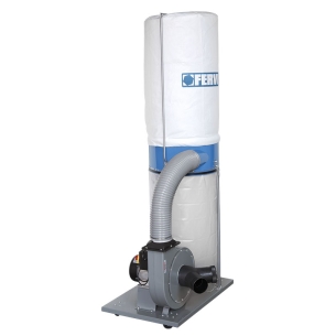 Aspiratore per trucioli carrellato FERVI 0759 con capacità filtrante 2,5 micron, motore 2950 rpm e portata d’aria 2500 m³/h -1