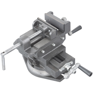 Morsa a croce con girevole FERVI 0188/125G con apertura 120 mm, altezza 180 mm e corsa longitudinale 150 mm -1