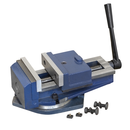 Morsa a macchina con base girevole 360° FERVI M024/250 con apertura 320 mm, ganasce 250 x 45 mm e dimensioni 612 x 280 x 186h mm