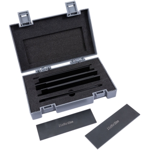 Set parallele magnetiche FERVI 0766/150 con dimensioni 150 x 2,5 x (25-35-40-45-47) mm, durezza HRC 60 e precisione ± 0,005 mm -