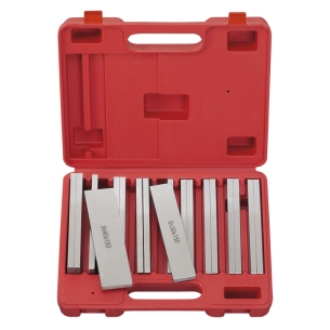 Serie parallele FERVI P017 con dimensioni 150 x 8 x (14-16-20-24-30-32-36-40-44) mm, durezza HRC 45 e precisione ± 0,005 mm -1