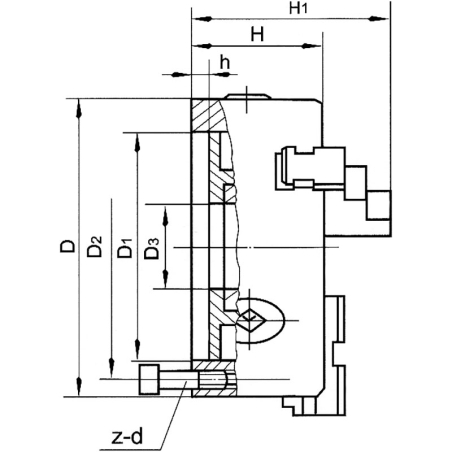 Mandrino a 3 griffe reversibili autocentrante di precisione FERVI M005A/630 -4
