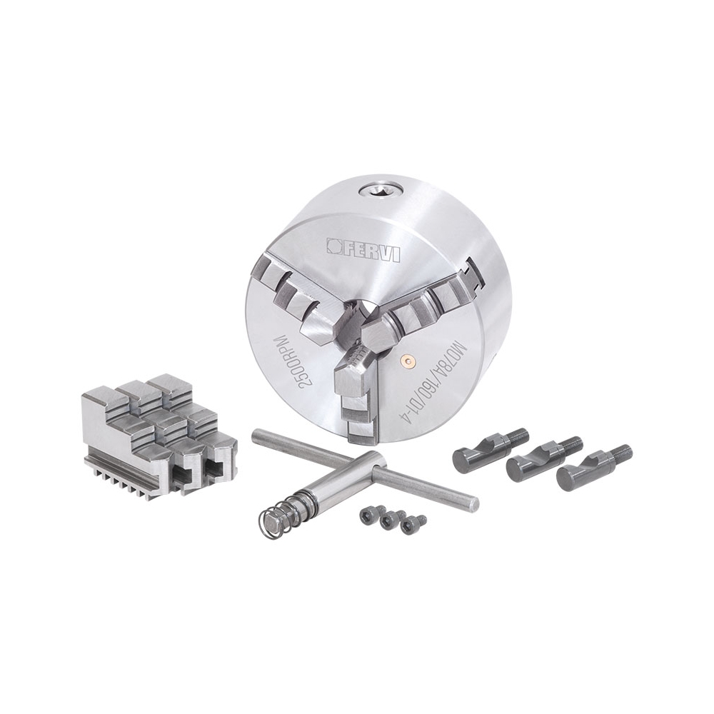 Mandrino a 3+3 griffe autocentrante di precisione Camlock FERVI M078A/160/D1-4 -3
