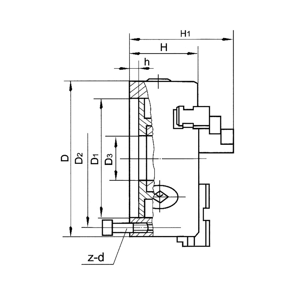 Mandrino a 4+4 griffe autocentrante di precisione FERVI M449A/400 -3