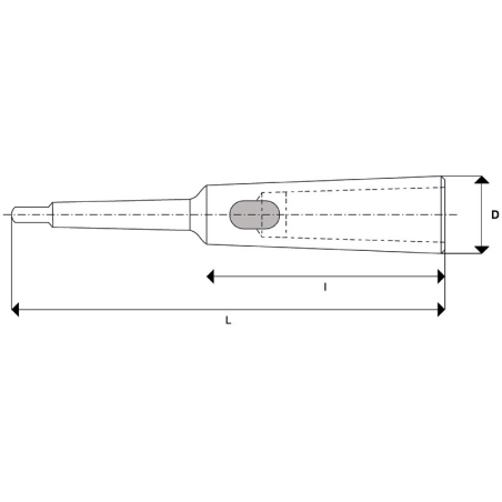 Riduzione prolungata cono morse FERVI ST45/5/5L con cm esterno 5 e cm interno 5 -2