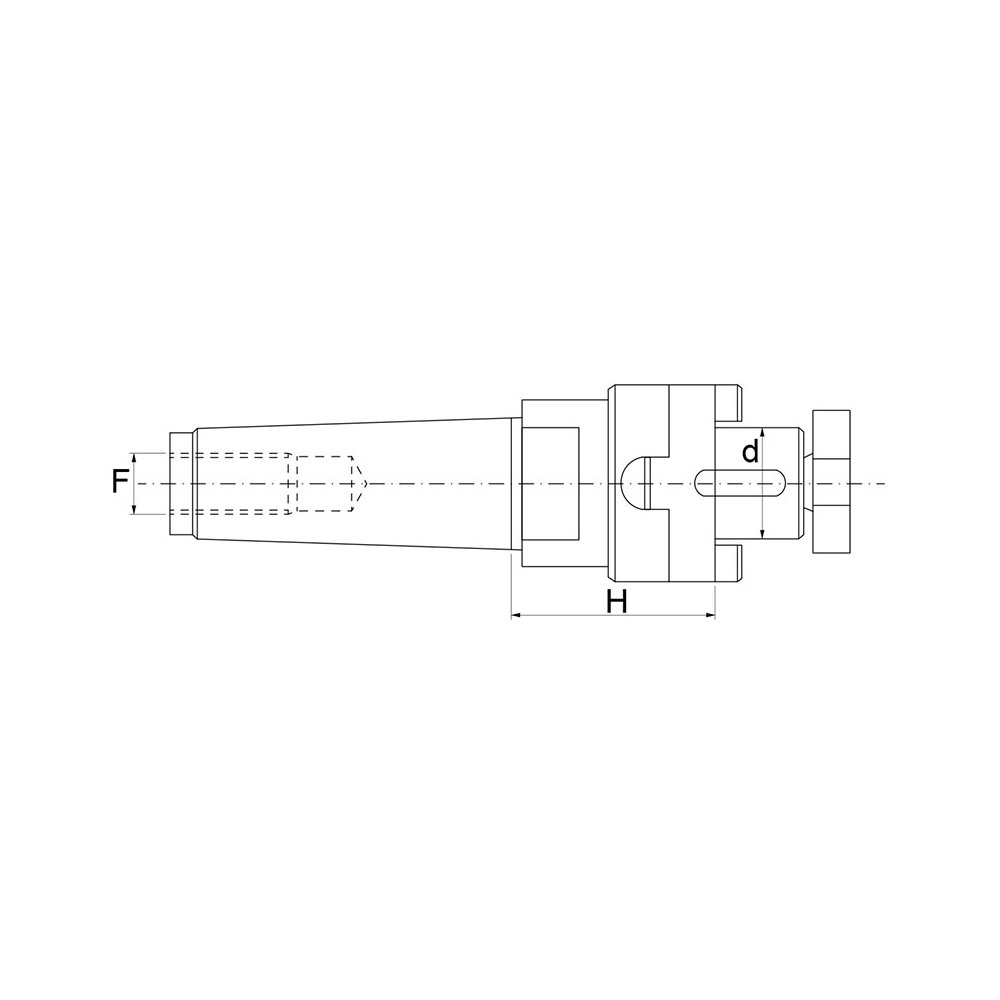 Mandrino cono morse combinato FERVI 16/CM3 con CM 3 e d - h6 16 mm -2
